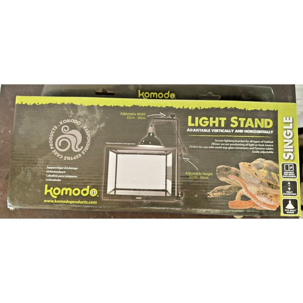 Komodo Products Single Reptile Light Stand Adjustable Lamp Holder Terrarium Fixt